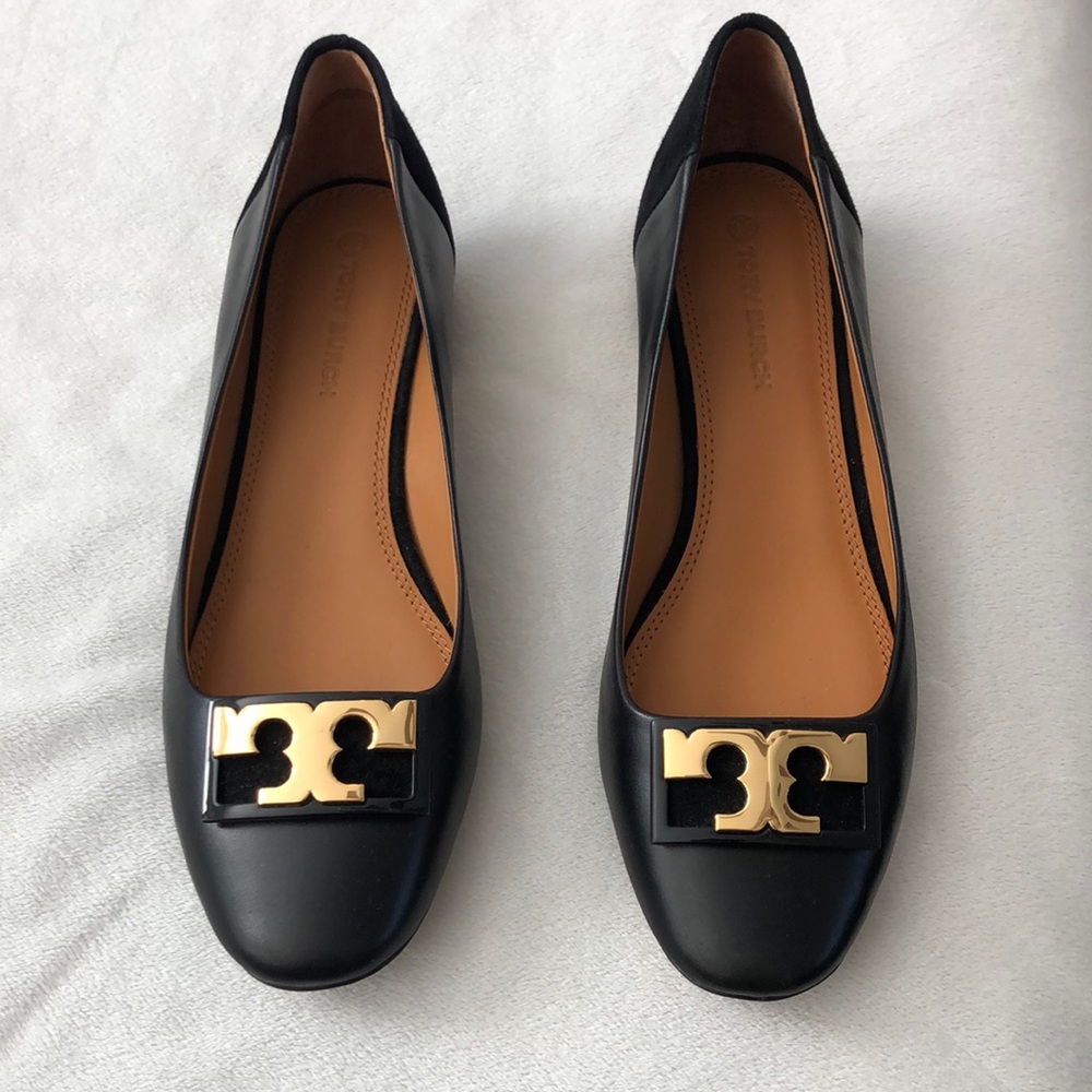 Tory Burch Black Gigi 20mm Round Toe Flat Shoes